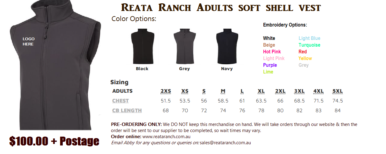 RR Adult Soft Shell Vest – Reata Ranch Horsemanship